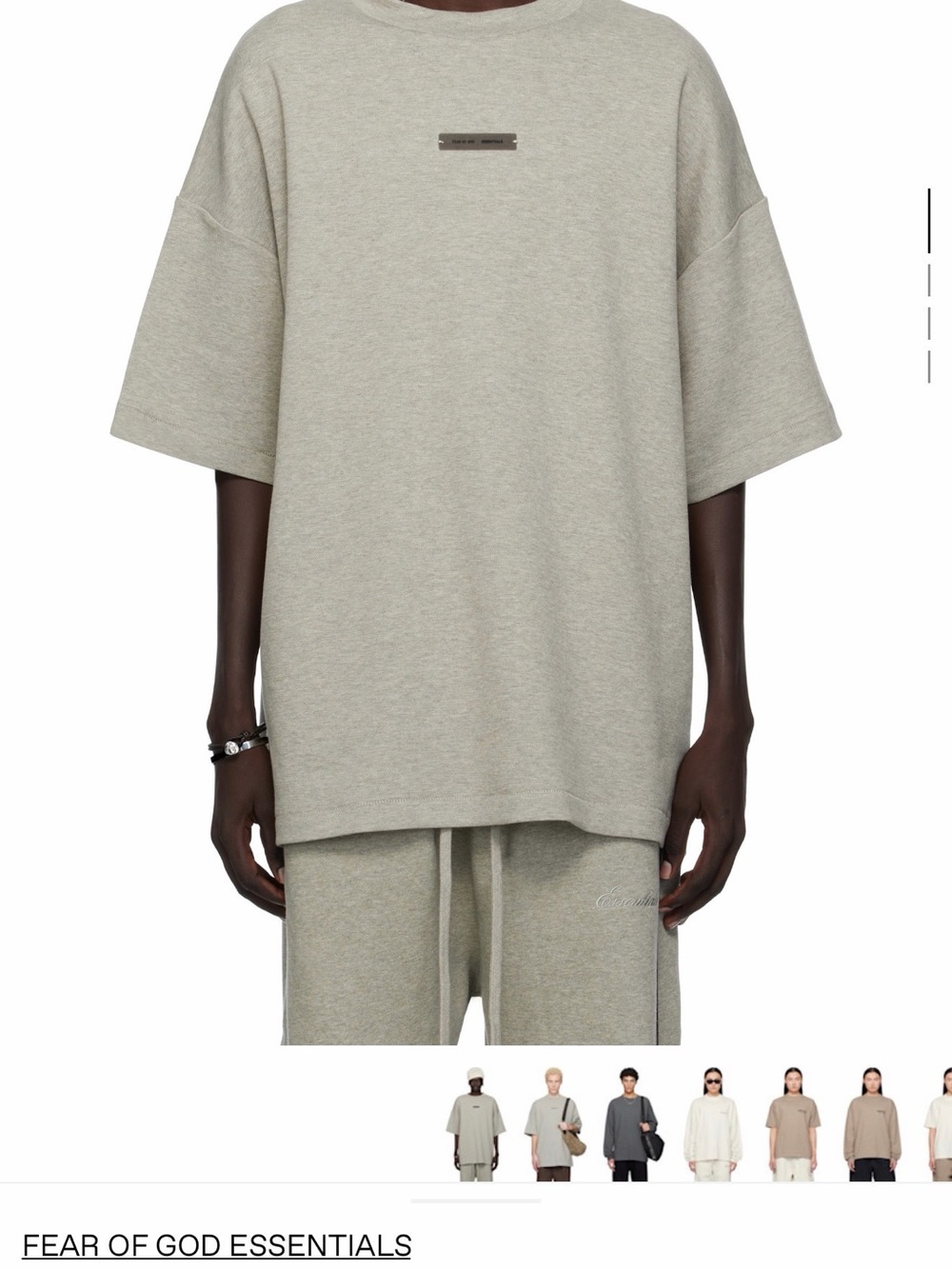 Fear of God Essentials Oversized Crewneck T-Shirt in Light Heather Gray